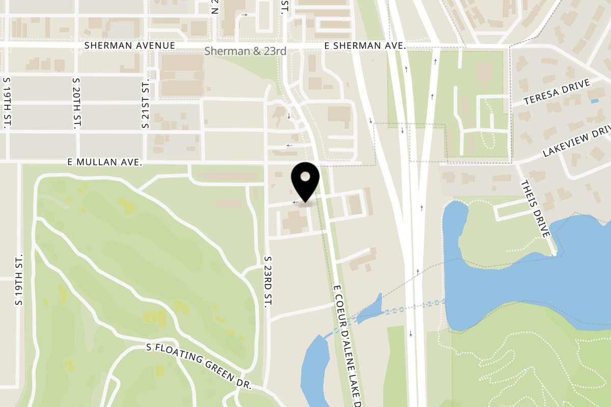 Map showing the location of Juniors Cocina Mexicana on 313 E Coeur D'Alene Lake Dr in Coeur d'Alene